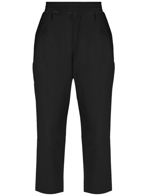 black stretch-cotton twill weave pleat detailing Family first | PS2405BLACK